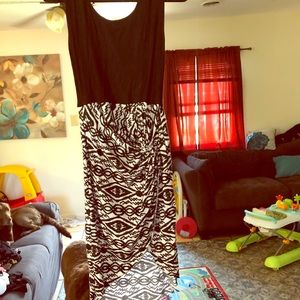 Black and White High-Low Dress